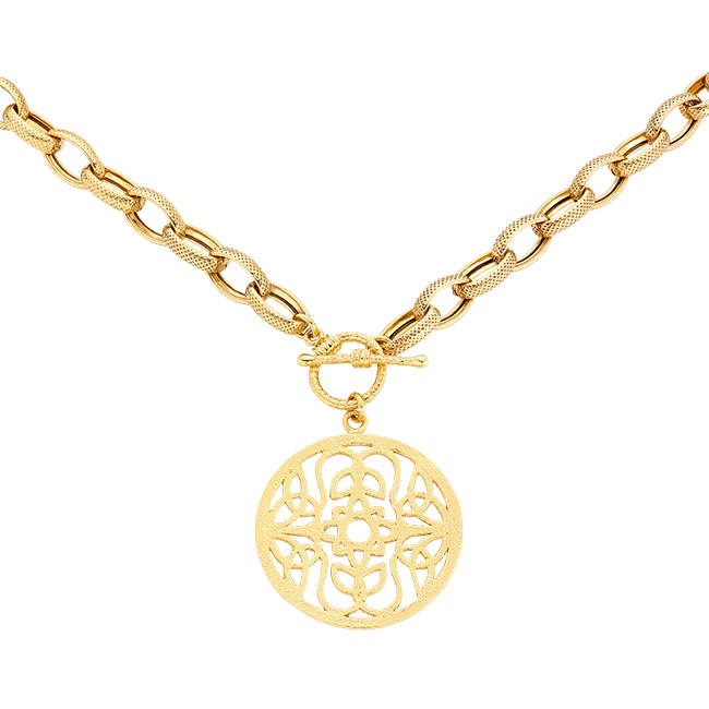 Chain with Mokobelle rosette and decorative clasp