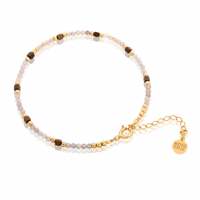 Bracelet with sunstones and copper hematite