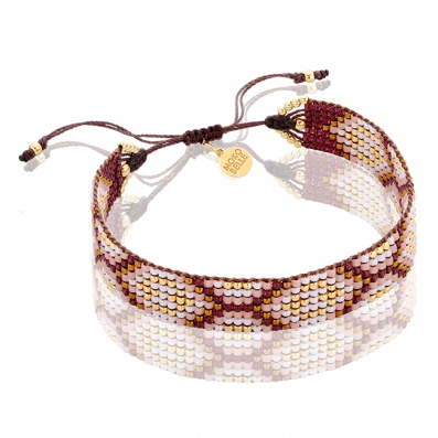 Pink and maroon shades beaded bracelet