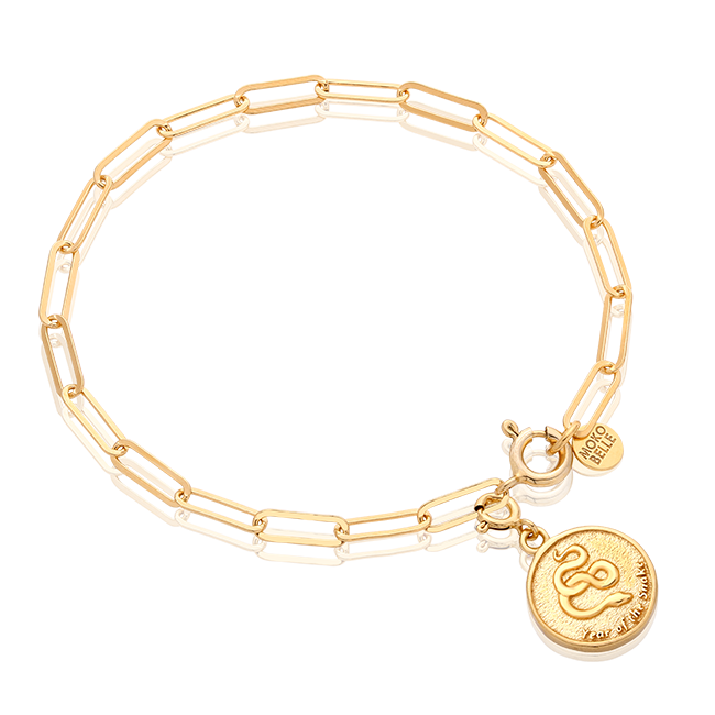 Bransoletka łańcuch z monetą wołu z chińskiego zodiaku