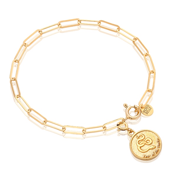 Bransoletka łańcuch z monetą wołu z chińskiego zodiaku
