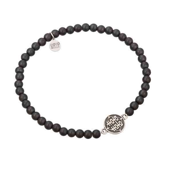 Men's onyx bracelet with Chinese coin