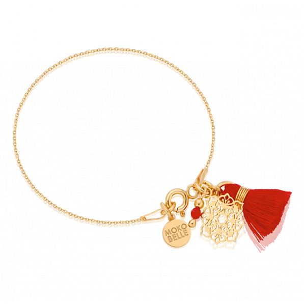 Bracelet with Camellia rosette and tassel